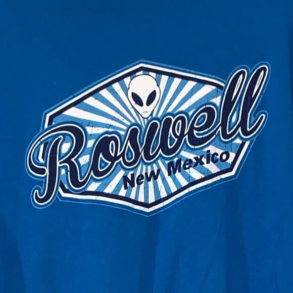 Roswell, New Mexico Graphic Blue Tee Shirt - Picture 2 of 4
